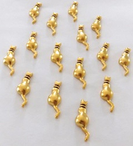 Kitty Cat Push Pins (10 Pc Set) | Decorative Gold Thumb Tacks Kitten Pet Lover Office Desk Decor Unique Gift