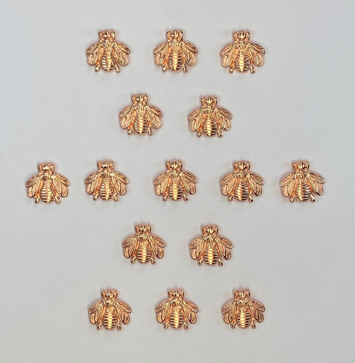 Rose Gold Bumble Bee Push Pins (10 Pc Set) | Decorative Metal Thumb Tacks Glam Office Desk Decor Unique Gift for Teacher Her