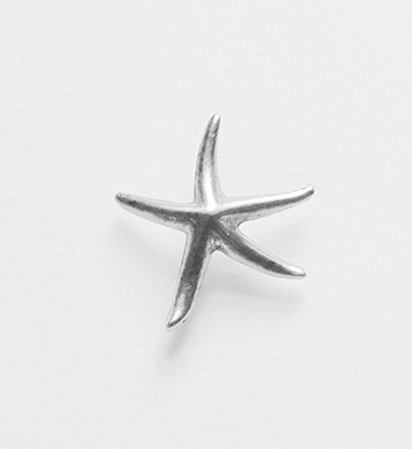 Starfish Push Pins (10 Pc Set) | Decorative Silver Sea Life Thumb Tacks Coastal Beach House Office Decor Gift