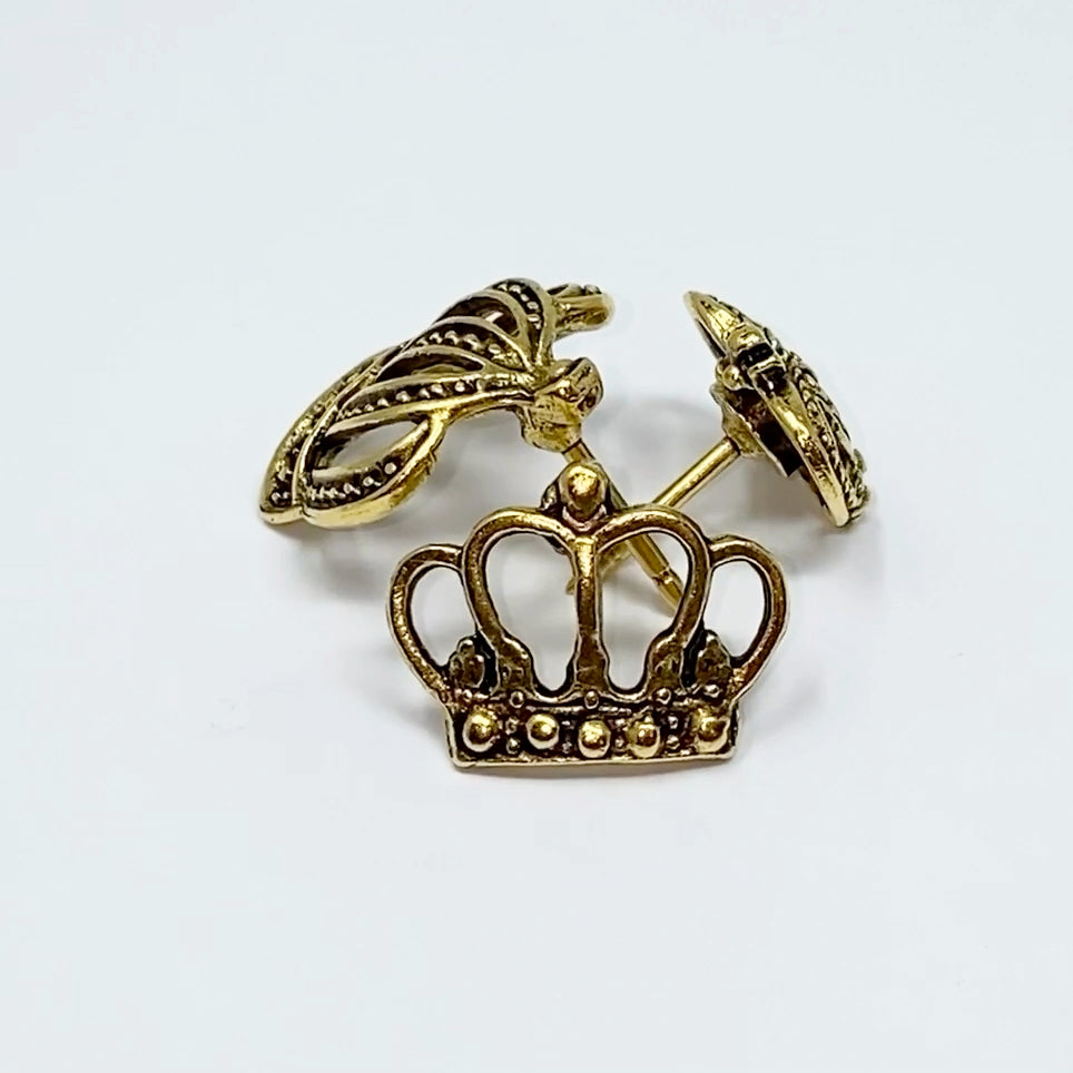 Crown Push Pins, Available in Silver or Gold , 3 Styles, Handmade Solid Metal