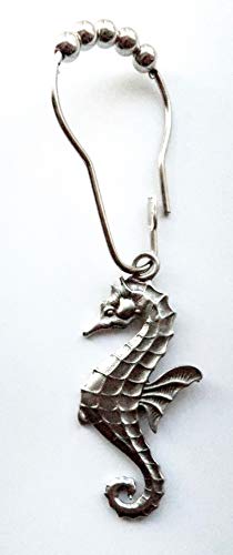 Seahorse Shower Hook Add-Ons, 12pc Set, Includes set of Chrome Roller Hooks