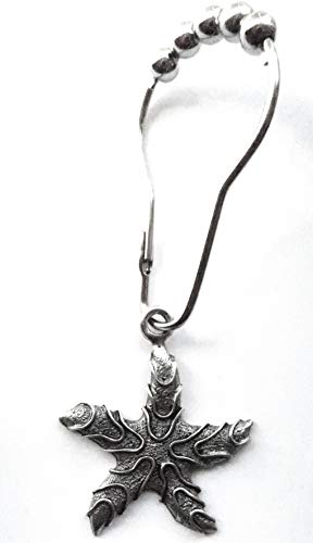 Fancy Starfish Shower Hook Add-Ons, 12pc Set, Silver Finish, Includes set of Chrome Roller Hooks