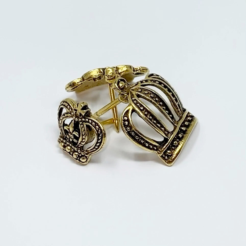 Crown Push Pins, Available in Silver or Gold , 3 Styles, Handmade Solid Metal