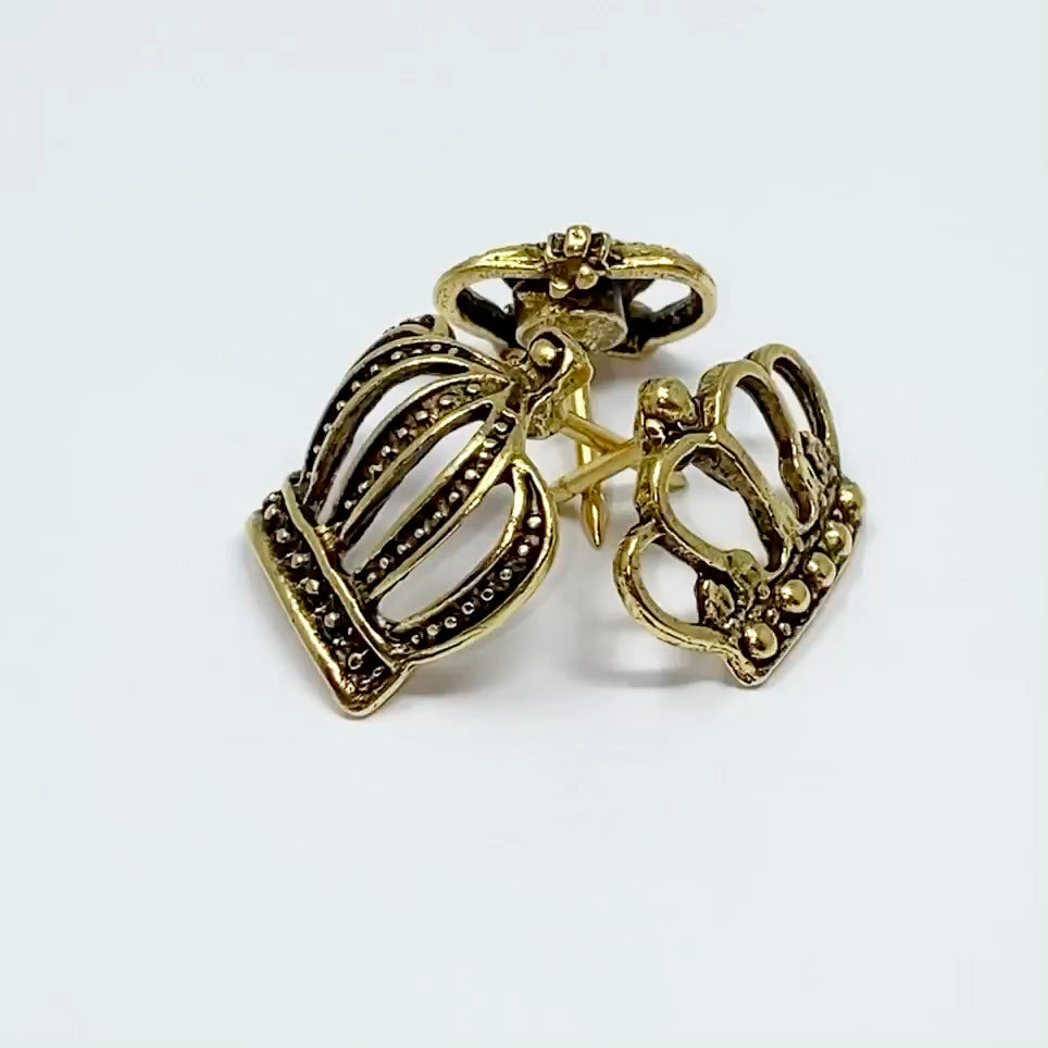 Crown Push Pins, Available in Silver or Gold , 3 Styles, Handmade Solid Metal